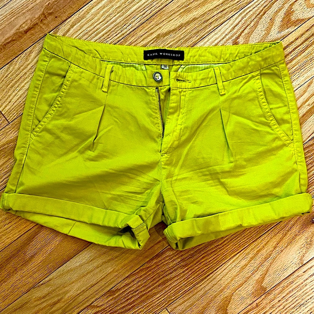 Kasil Workshop Chartreuse “Geek” Chino Shorts - 26